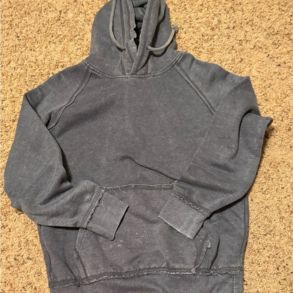 Womans Washed Charcoal Hoodie Sweatshirt